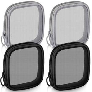 lot 2313 image: Weewooday 4 Pcs Mesh Makeup Bag Mesh Cosmetic Bag Travel Toiletry Pouch with Zipper Mini Makeup Cosmetic Purse for Daily Accessory(Small,Black, Gray)