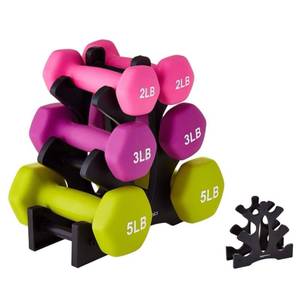 lot 2322 image: Topyond Dumbbell Rack Stand(Dumbbells Not Included), 3 Tier Dumbbell Weight Stand, PP Triangular Dumbbell Tree, 23x22.5x8.5cm, Weight Holder Storage Accessories for Home Gym Exercise