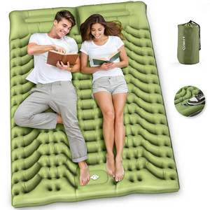 lot 2325 image: QZWLFY Camping Sleeping Pad,Double Sleeping Pad for Camping-Self Inflating 4 Extra-Thick for 2 Person with Pillow Built-in Foot Pump Inflatable Sleeping Mat for Backpacking,Hiking,Traveling,Tentin