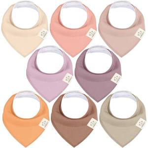 lot 2336 image: 8-Pack Organic Baby Bandana Bibs for Girls - Super Absorbent Triangle Baby Bibs for Drooling and Teething Infant, 100percent Cotton Extra Soft for Newborn, Infant 0-36 Months (Mauve)