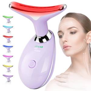 lot 2341 image: Facial Massager Red-Light-Therapy-for-Face and Neck, Face  culpting Wand with 7 Color (Light Purple)