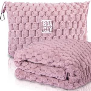 lot 2344 image: BOACAY Packable Travel Blanket for Airplane, Car - Compact Office Blanket - Portable Pillow for Adults, Kids with Case, Luggage Sleeve, Backpack Clip