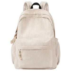 lot 2367 image: Unineovo School Backpack for Teens Girls, Corduroy Bookbag with 6X Cute Pin Accessories, Lightweight High School College Laptop Bags for Women Travel Daypacks (Beige)
