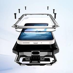 lot 2387 image: Lunivop for Google Pixel 9 Pro XL Case Metal Heavy Duty Phone Case para Built-in Screen Protection Full Body Protective Dust Proof Military - Grade Rugged (6.8 ftft Silver)