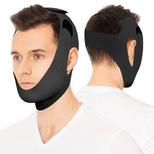 lot 2389 image: OHALEEP Chin Strap for Sleeping Comfortable Stop Snoring Solution, Snore Stopper Adjustable, Anti Snoring Devices Breathable and Reusable, Anti Snore Chin Strap for CPAP Users, Black, M