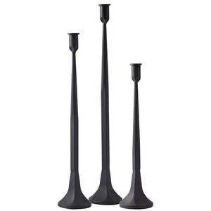 lot 5413 image: Denique Iron Taper Candle Holder Set of 3, Black Candlestick Holders 19.3�17� 14� Heightening Decorative Candle Stand Set for Wedding, Dining Table, Home Decoration (Black)