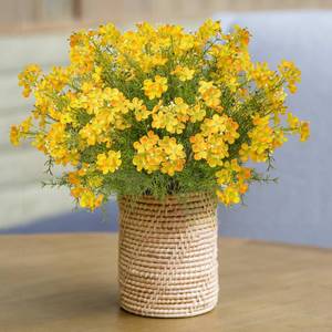 lot 5432 image: Uqueeten Spring Decorations for Home Fake Flowers Hydrangea Artificial Plants Indoor Mantle Decor Plastic Flowers Artificial Plants Outdoor Garden Decor Hanging Plants 6pcs Yellow Flowers