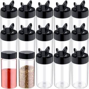 lot 5441 image: Mimorou 30 Pack 8.7 oz Plastic Spice Jars with Shaker Lids Clear Seasoning Containers Spice Bottles for Kitchen Storing Herbs Seasoning Powders