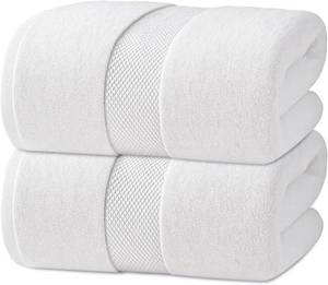 lot 5449 image: Infinitee Xclusives Luxury Bath Sheets Towels 2 Pack 600 GSM (35X70 Inches) 100percent Ring Spun Cotton Large Bath Towels for Bathroom (Brilliant White, Bath Sheet Pack of 2)