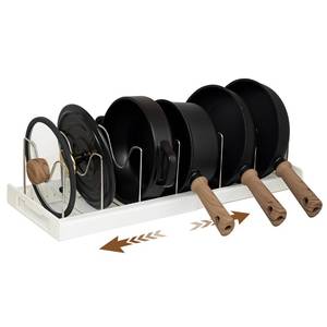 lot 9645 image: Pot Lid Organizer Pots and Pans Organizer Under Cabinet Adjustable Pot Lid Holder Rack for Pots, Cutting Boards, Pans