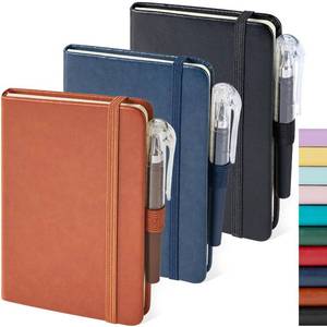 lot 10133 image: NIRMIRO 3 Pack Pocket Notebook Journals, Small Notepad Notebooks for Note Taking, A6 Mini Note pads with Pen Holder, 408 Lined Pages, 3.7 x 5.7in, Black, Brown, Bluein
