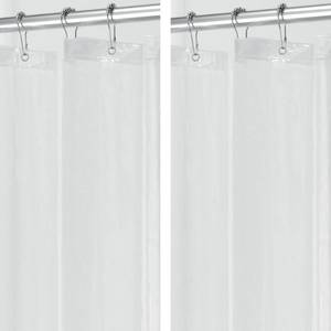 lot 10139 image: iDesign Waterproof Shower Curtain 12 Metal Grommets-72 x 72-Set of 2-Clear EVA Liner M2in