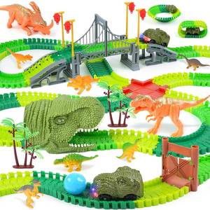lot 10151 image: Incomplete BEMITON Dinosaur Toys Race Car Track, Create a Dinosaur World Road Race, Flexible Dinosaur Track Toys Set, Christmas Birthday Gifts for 3 4 5 6 7 Years Old Boys Girls Kids