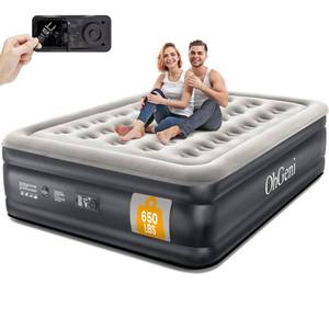 lot 11742 image: OhGeni Queen Air Mattress with Built in Pump, Inflatable Blow Up Mattress 18 Raised Comfort,Upgraded Surface Portable Mattress, Air Bed for Camping, Home and Guest, Colchone Inflable, 650 lbs Max
