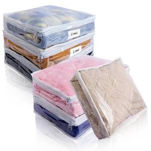 lot 12073 image: Heonay Clear Zippered Storage Bags Plastic Sweater Storage Bags with Zipper 6 Packs Clothing Organizer for Blankets Linen Sweater Bed Sheet Quilt Clothes Pillow (15.7 x 13.8 x 3.9 Inch)