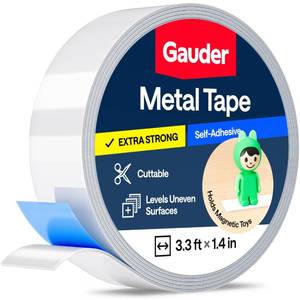 lot 12074 image: GAUDER Metal Tape Self Adhesive  Ferrous Tape for Magnets  Metallic Steel Strip