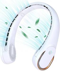 lot 12076 image: KIDEE Neck Fan, Neck Fans Portable Rechargeable, Upgrade 360° Air Outlet, Super Quiet, 3 Speeds, 4000mAh Personal Bladeless Wearable Fan for Indoor Outdoor Travel-White