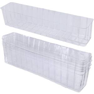lot 12079 image: 10 Pcs Plastic Planter Liners Clear Rectangular Plastic Liners for Flower Box Planter Window Box Planter 16.2 L x 3in W x 3.5in H for Indoor Outdoor Flower Arrangement Succulent Garden Windowsill Decorin
