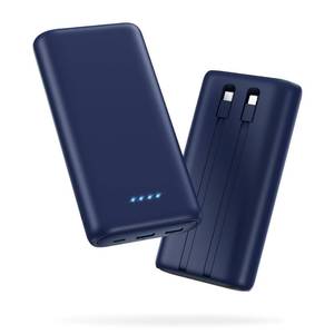 lot 12083 image: Portable Charger 40,800mAh Power Bank 25W Portable Battery Pack with 2 Built in Cables 2024 Upgraded, PD QC4.0 Fast Charging Portable Phone Charger Compatible with iPhone 1615,Android Samsung-Navy