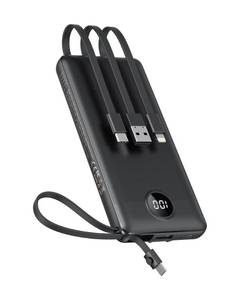 lot 12100 image: VEEKTOMX Portable Charger with Built-in Cables 10000mAh Power Bank for iPhone Slim Fast Charge USB C Battery Pack Travel Essentials Powerbank Compatible with iPhone, Samsung, Android, etc