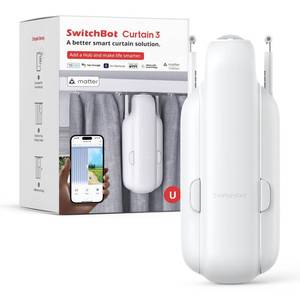 lot 12107 image: SwitchBot Automatic Curtain Opener - Bluetooth Remote Control Smart Curtain with App, Upgraded High-Performance Motor, Add SwitchBot Hub to Work with Alexa, Google Home, HomeKit (Curtain 3, U Rail)