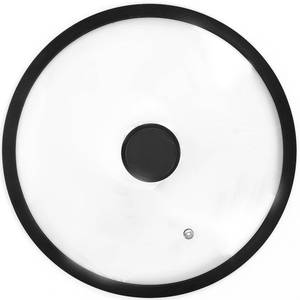 lot 15216 image: Silicon Glass Lid for Pot,Pan,Skillet Fits 12(30CM) Cookware Silicon lid Dishwasher Safe, Replacement Lid Vented Tempered Glass with Heat Resistant Silicone Rim By HR Huare Technology, Black,1 Packin