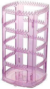 lot 16246 image: Sooyee Clear Violet Earring Organizer,360 Rotating Earring Holder,4 Tiers Jewelry Rack Display Classic Stand, 156 Holes and 160 Grooves for Necklaces Earrings Piercings