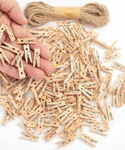 lot 16258 image: Mr. Pen- Wooden Clothes Pins for Craft, Natural Wood, 200 pcs, 1 Inch, Mini Clothes Pins for Hanging Pictures, Small Clothes Pins Wood, Clothing Pins, Mini Clothespins for Photos, Small Clothes Pin