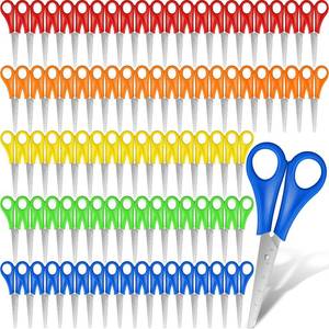 lot 17458 image: Dcocdeely 100 Pcs Kids Scissors Bulk for School 5ftft Student Scissors Blunt Tip Safety Scissors Stainless Steel Paper Scissors Child Scissors for School Office Craft Projects (100)