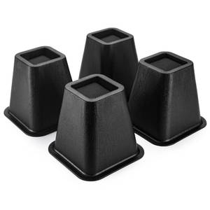 lot 17461 image: BTSD-home Bed Risers 6 Inch Furniture Risers for College Dorm Bed Sofa Table Couch Chair Bed Raisers Blocks 4 Pack Black