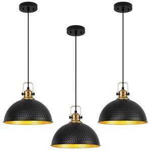 lot 17479 image: Haolaike Black Pendant Lights Kitchen Island Industrial Pendant Light Fixtures Dome Kitchen Island Lights Modern Pendant Lighting for Bar Farmhouse Dining Room Bedroom Hallway3 Packs