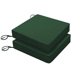 lot 17480 image: Favoyard Patio Chair Cushions 22 x 22 x 3 Inch Waterproof Outdoor Seat Cushions for Patio Furniture 3-Year Color Fastness Garden Sofa Couch Chair Pads with Handle and Adjustable Straps Set of 2, Green