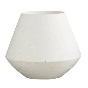 lot 17494 image: 47th and Main Modern White Contemporary Circular Shaped Ceramic Planter for Indoor or Outdoor Flowers Succulents and Other Small Plants, Large, Two-Tone