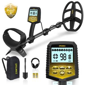 lot 17506 image: SAKOBS Metal Detector for Adults Professional  Higher Accuracy 9 Types of Metal Target Detection, 11 Waterproof Double-D Coil, New Upgraded DSP Chip and LCD Display 12.8in Detection Depthin