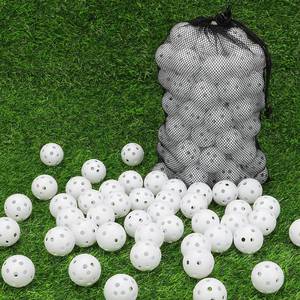 lot 17519 image: Coopay 300 Pack Practice Golf Balls, 42mm Plastic Golf Training Balls with a Drawstring Bag Hollow Sports for Swing Practice Driving Range Backyard Home Indoor Outdoor Use (White)