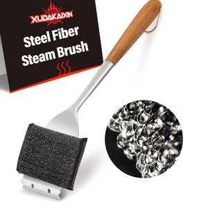 lot 17521 image: XUDAKAIXIN 18 Steam Grill Brush Bristle Free,with Extended Luxurious Acacia Wood Handle,Safe Grill Cleaner for Outdoor Grill,Replaceable Head Grill Scraper Tool,BBQ Accessories,Gifts for MenDad 