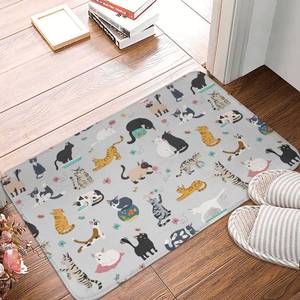 lot 18011 image: Valvphora Cat Bath Mat, Bathroom Rug, Washable Microfiber Soft Doormats Shower Mat, Cute Cat Home Decor Non-Slip Super Absorbent