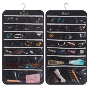 lot 18017 image: DIOMMELL Hanging Jewelry Organizer 47 Pockets with Zipper for Earrings Necklace Bracelet Ring Accessory Display Storage Bag Travel Holder Box