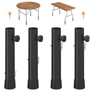 lot 18020 image: Pintuson 4 Pack Table Leg Extenders - 3 Levels Heights Adjustable Table Risers for Folding Tables, Rises 246 Inch, Suitable for Sewing Room, Puzzle Desk(Black)