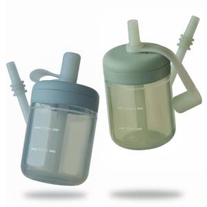 lot 18022 image: Moonkie Baby Straw cup  Silicone Toddler Sippy Cup Training Cup with Straw Lid  BPA-Free Drop-Proof Baby Cup  Led Weaning  6 Months, 5 oz, 2pack