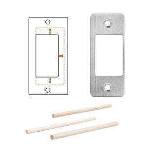 lot 18024 image: MOSECYOU Deadbolt Restorer Strike Plate Large Version 2-34 x 1-18in, Screw Holes Spaced 2-18in, Narrow Side and Large Hole to Fix Deadbolt Stickingin