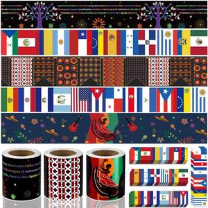 lot 18028 image: 131.2Ft Spanish Bulletin Board Borders Classroom Decor, Latino American Hispanic Heritage Month Decorations Set for Bulletin Board Door Window Party School Home (4 Styles)
