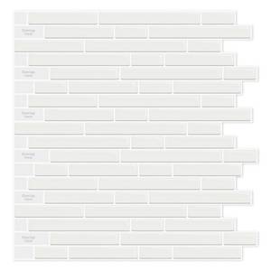 lot 18029 image: LONGKING 10-Sheet Self-Adhesive Peel and Stick Backsplash for Kitchen, Vinyl Decorative Tiles (White)