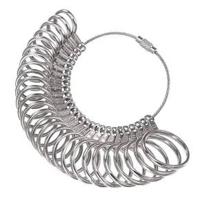 lot 18033 image: Meowoo Metal Ring Sizer Measuring Tool with Magnifier, Metal Ring Guage for Ring Measurer and Ring Sizer Clear and Intuitive Reading. Plastic Ring Sizer with Lens, 1-17