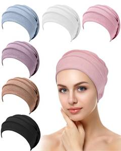 lot 18038 image: Geyoga 6 Pieces Women Slouchy Beanies Hats Chemo Headwear Caps Soft Polyester Cancer Turban Hats Stretchy Sleeping(Mixed Color)