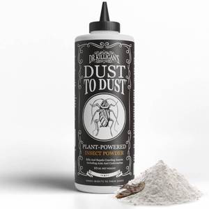 lot 18040 image: Dr. Killiganfts Dust to Dust Powder - Diatomaceous Earth Alternative - Insect Killer for Indoor and Outdoor Use - Removes on Contact and While You Sleep, Protects up to 6 Months (10 oz)