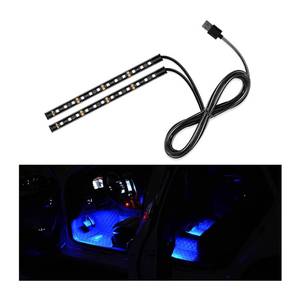 lot 18046 image: Yourkar Car LED Strip Light, 24 LED Auto Interior Under Dash Atmosphere Lights with USB Port, Vehicle Decor Lamp Ambient Night Light Strip Lighting Kit, Universal Car Accessories (Blue)