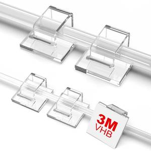 lot 18049 image: 100 PCS Outdoor Light Clips Clear (Small and Large), Adhesive Cable Clips for Wall Wire Holder Cable Management Cord Organizer, Christmas Light Hooks for LED String Lights, Car Dash Cam, Extension Cord