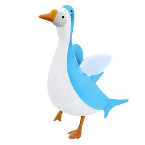 lot 18051 image: Huhumy Shark Goose Outfit Lawn Porch Goose Art Costume Blue Cement Geese Clothes for Yard Outdoor Garden Lawn Patio Statue Art Decoration for 23 Inch
