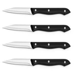 lot 18084 image: BEWOS 4-Piece Paring Knife Set - Paring Knives with Ergonomic Handle, 3.5 Inch Triple Rivet Paring Knives, Stainless SteelBlack Parers for Vegetable, Fruit and Kitchen Use